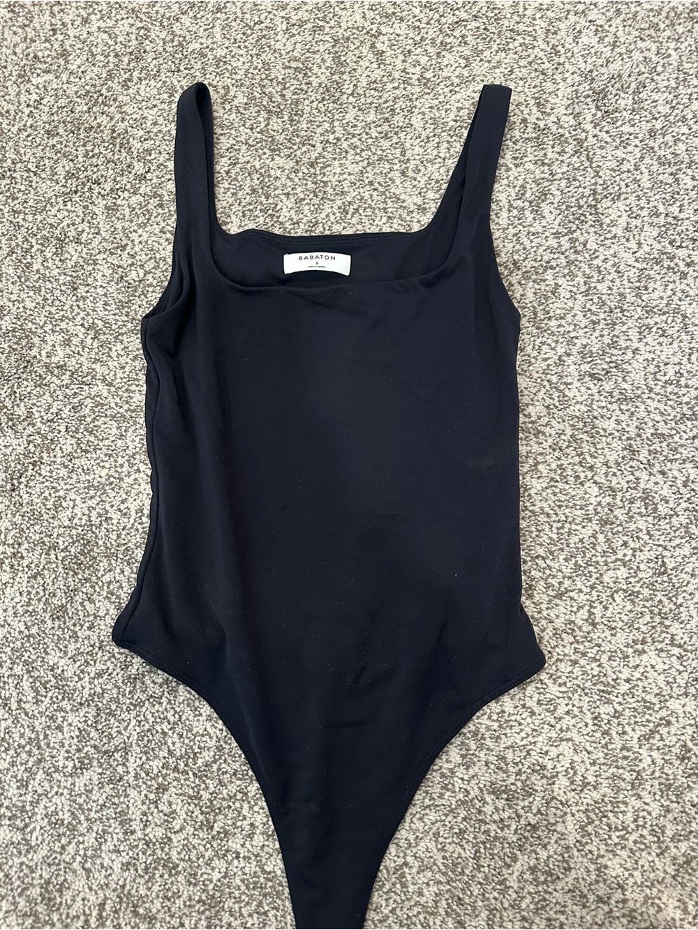 Aritzia Babaton Black Square Neck Bodysuit